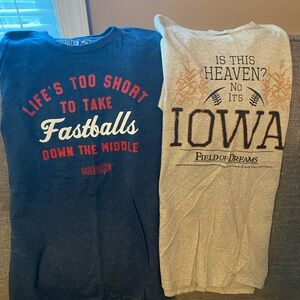 Baseball Graphic T-Shirts - Blue and Gray